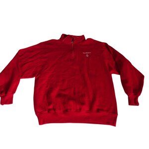 Jerzees Red Half Zip Pullover Sweatshirt Men Size XL 46 with Sandpiper Logo